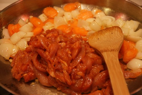 Keep the chicken moving around in the pan