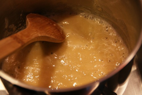 You're cooking the flour to get rid of the "pasty" raw flour taste!