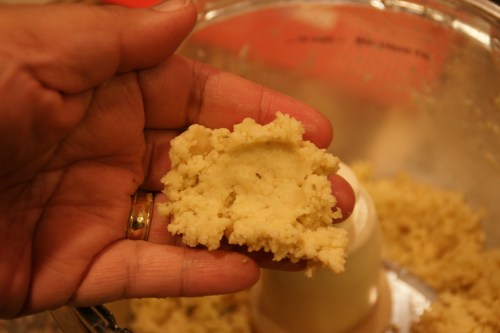 The dough holds together well, but is not sticky