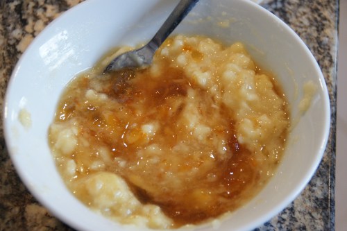 The yummy stuff-- banana, orange marmalade, honey, vanilla!