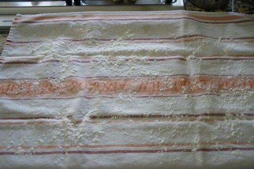Flour the towel generously!