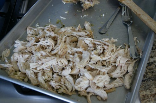 Use two forks to create bite-size pieces of meat