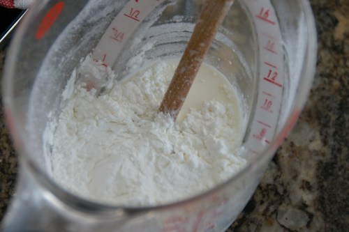 The cornstarch slurry