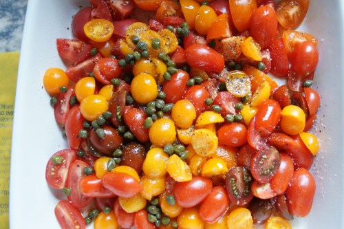 Dressed with a little oil, S&P and capers!