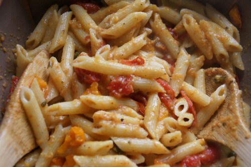 See, it looks like a baked pasta!  Add pasta water if you want a looser sauce