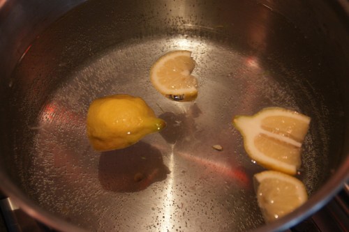 Don't forget to squeeze the lemon juice into the pot.