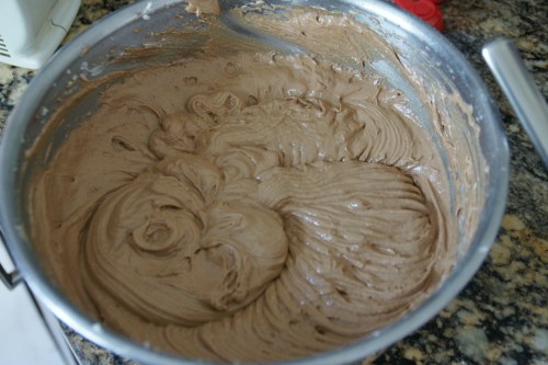 All in!  The batter is still pretty thick