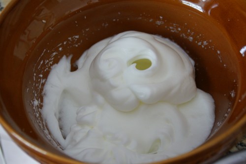 You can actually test if the whites are ready by tilting the bowl; they shouldn't slide around at all.