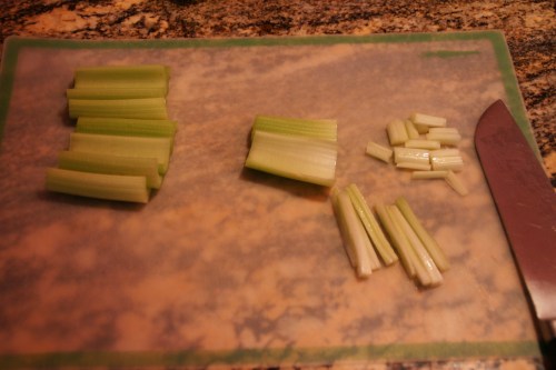You're making little celery sticks