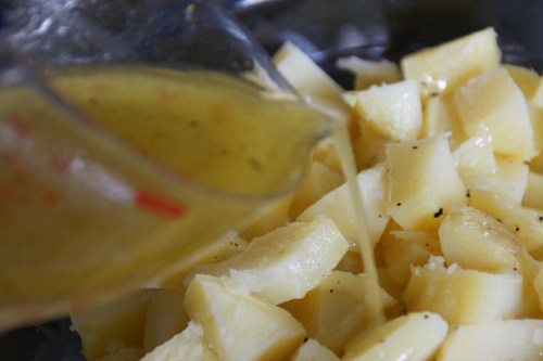 I will usually taste the potatoes to make sure there's enough salt.