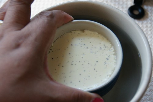 You are just warming the ramekin so the panna cotta can slide out