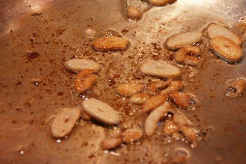 The garlic goes from gold to black very quickly...