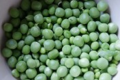 Freshly shelled peas-- cook briefly in boiling water