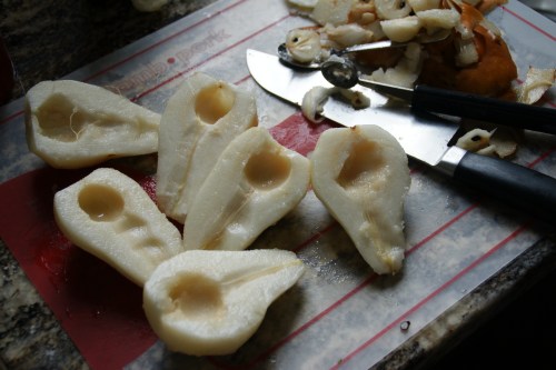 The pears should not be over-ripe!