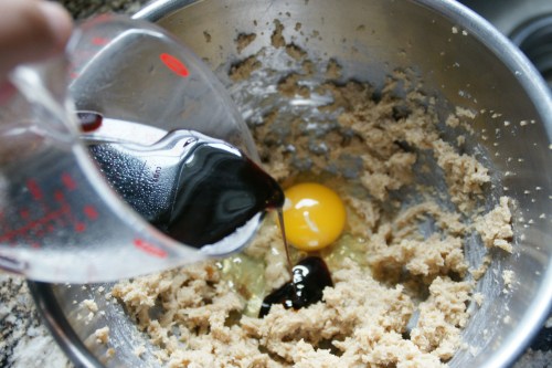 Molasses for flavor, egg for fat and structure