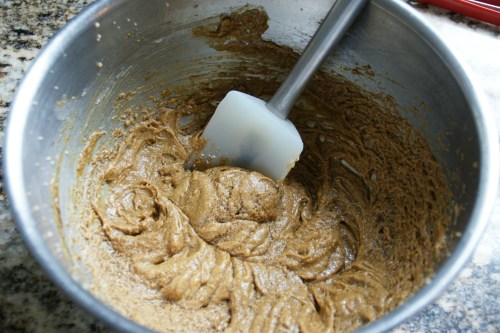 The batter is thicker than cake batter