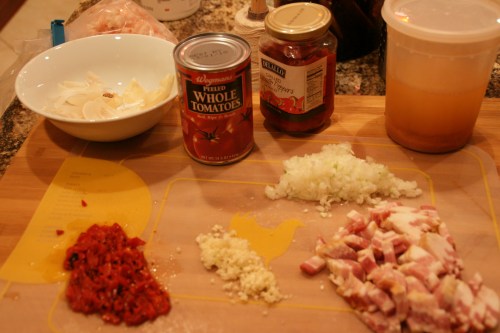 That little white bowl in the upper left helps keep the mess at a minimum by giving you a place to put all the skins and peels...