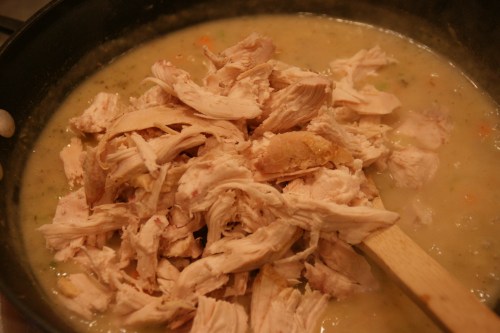 The chicken just needs to be warmed in the sauce.