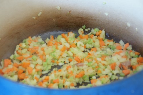 Make sure the vegetables do not brown!