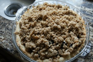 The baked topping is crunch, nutty and sweet!