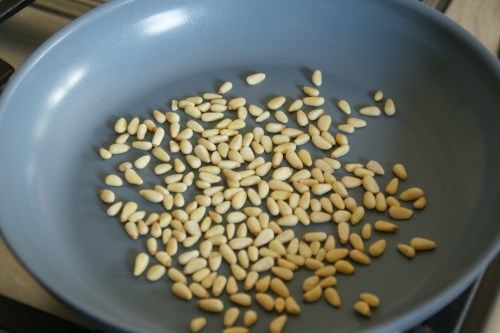 Toast the pine nuts