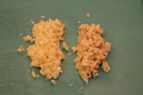 Ginger and garlic are prepped!